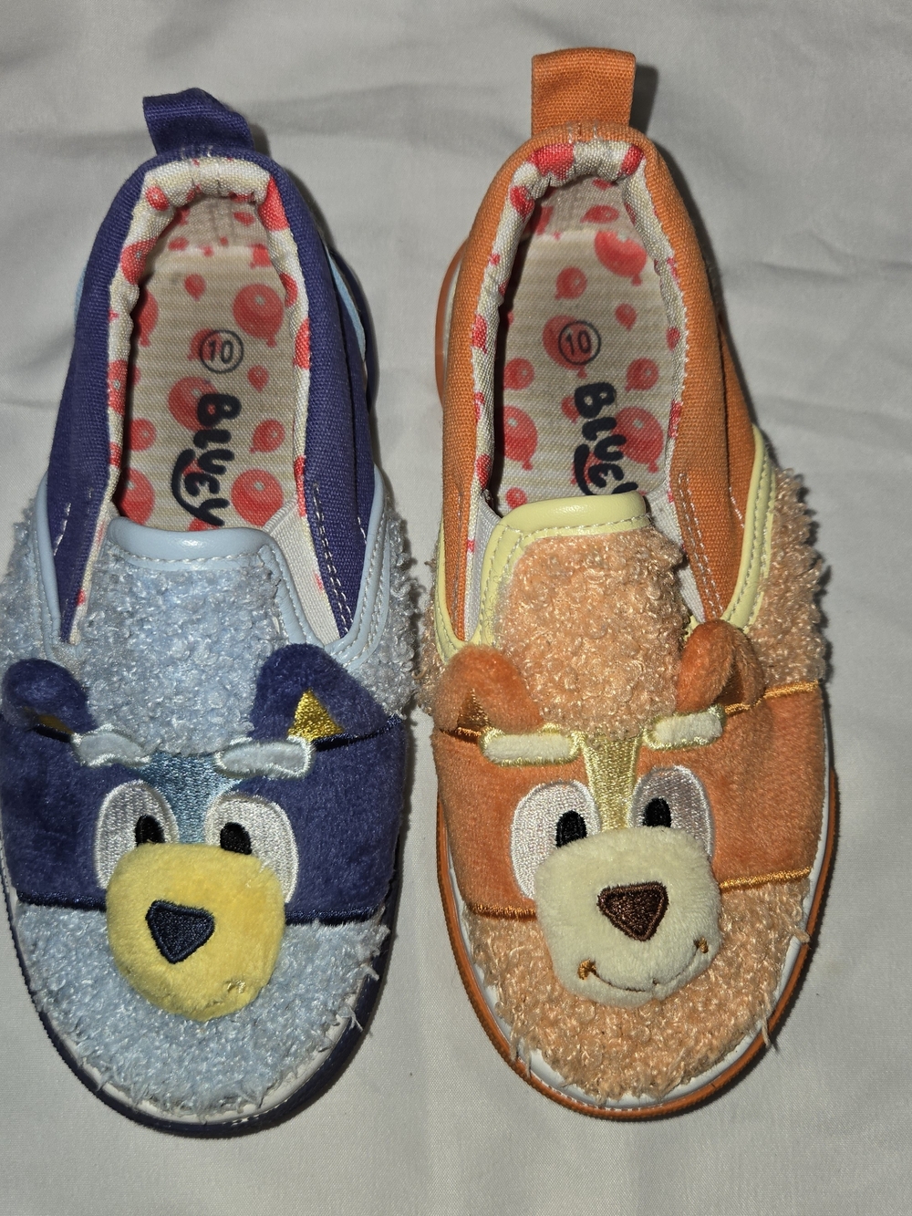 Bluey Toddler Kids Fleece Slip-On Sneakers SZ 10